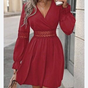 Cute burgundy or maroon dresss